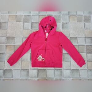 Kids Pink Gingerbread House And Lady Zipper Hooded Sweatshirt Size 10